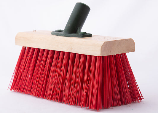 our stiff broom with threaded handle ideal for outside use