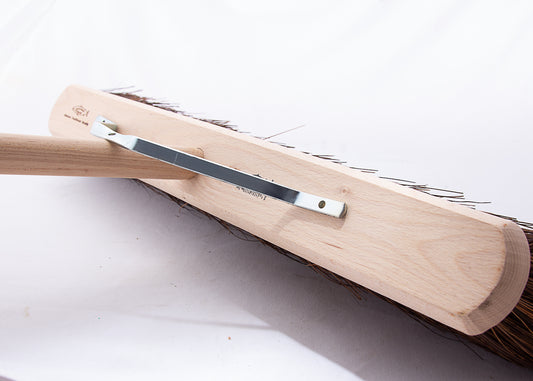 wide platform broom with metal stay