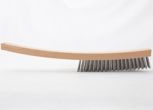profile photo of our wire brush with curved handle
