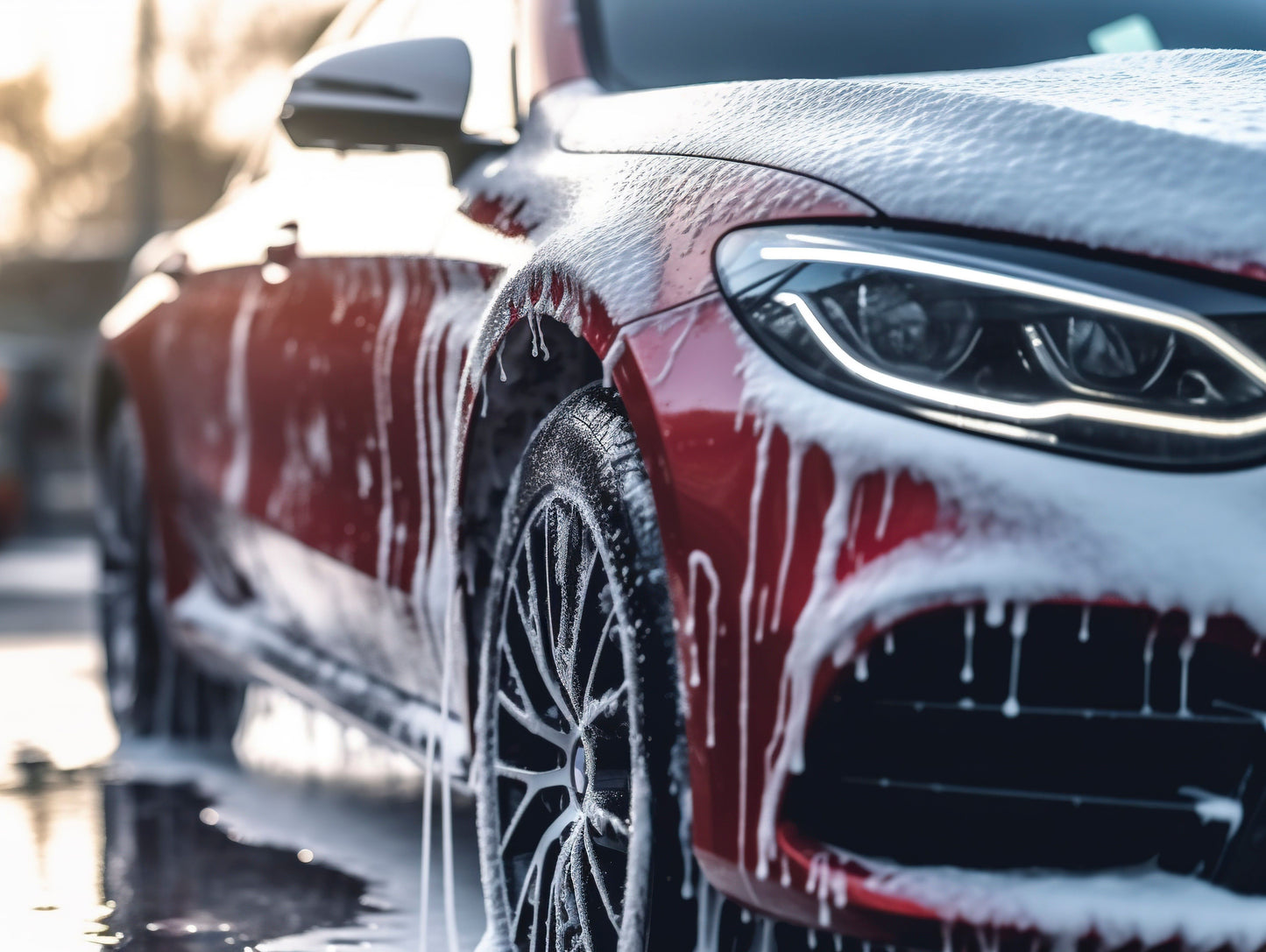 cleaning a car with carnet vehicle wash