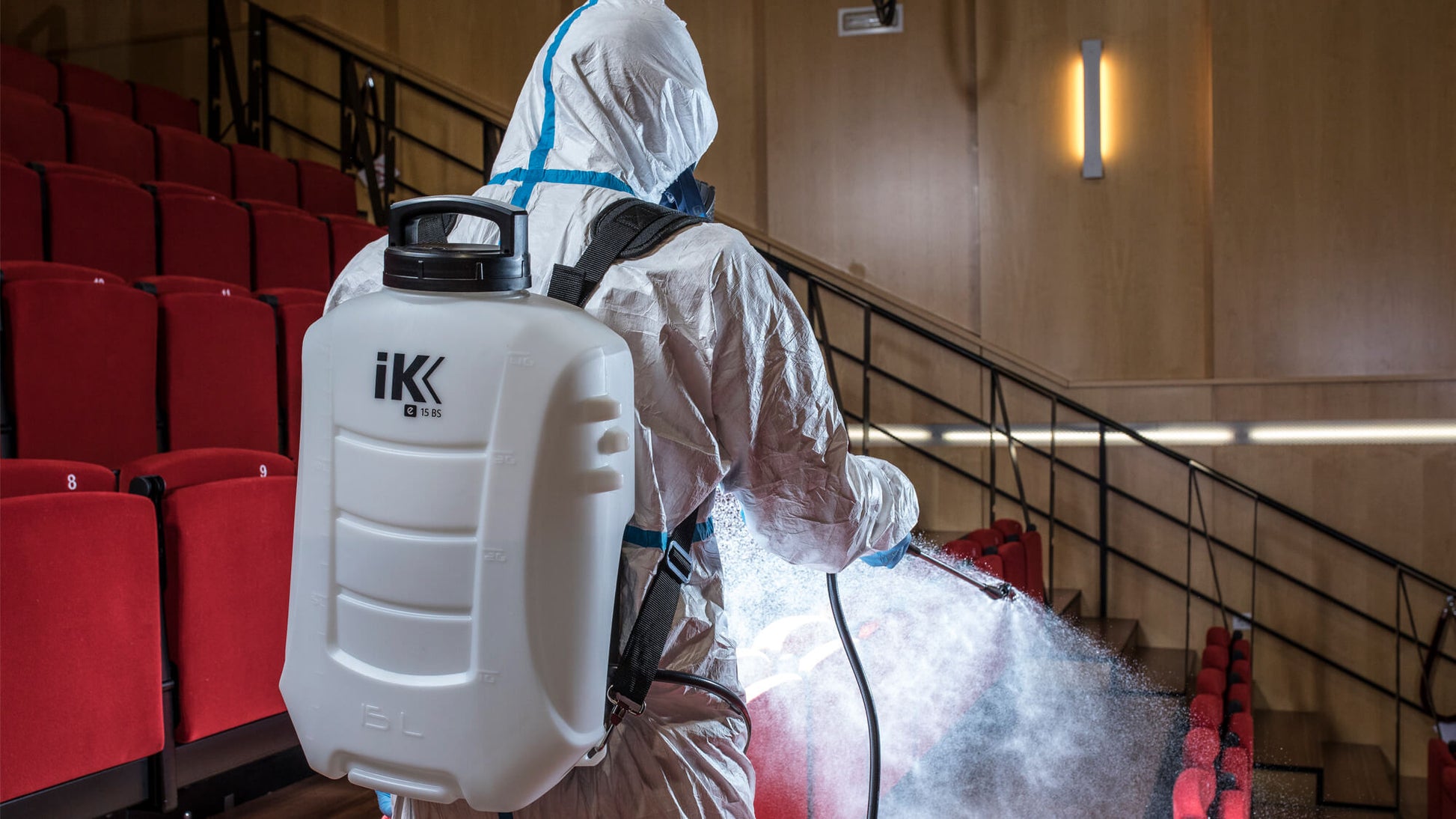our IK backpack sprayer is battery powered and has high resistance to many cleaning chemicals