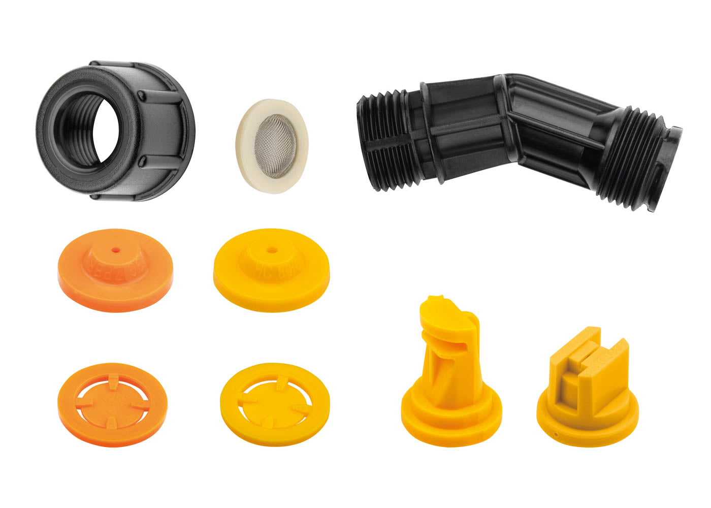 the nozzles and fittings included with the spare nozzles set for the goizper sprayers