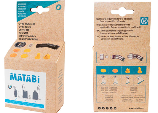 the front and back of the box of our spare nozzle set