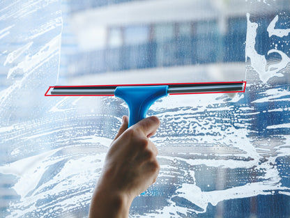 showing the replacement squeegee and wiper blade in use