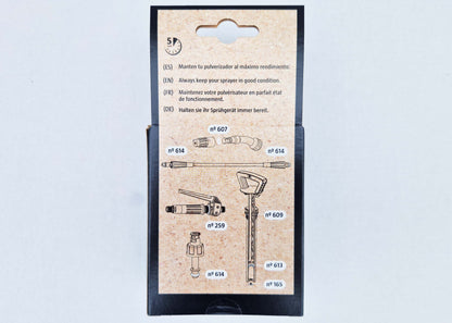 photo showing the fitting positions of the seals included in our repair kit for IK garden sprayers