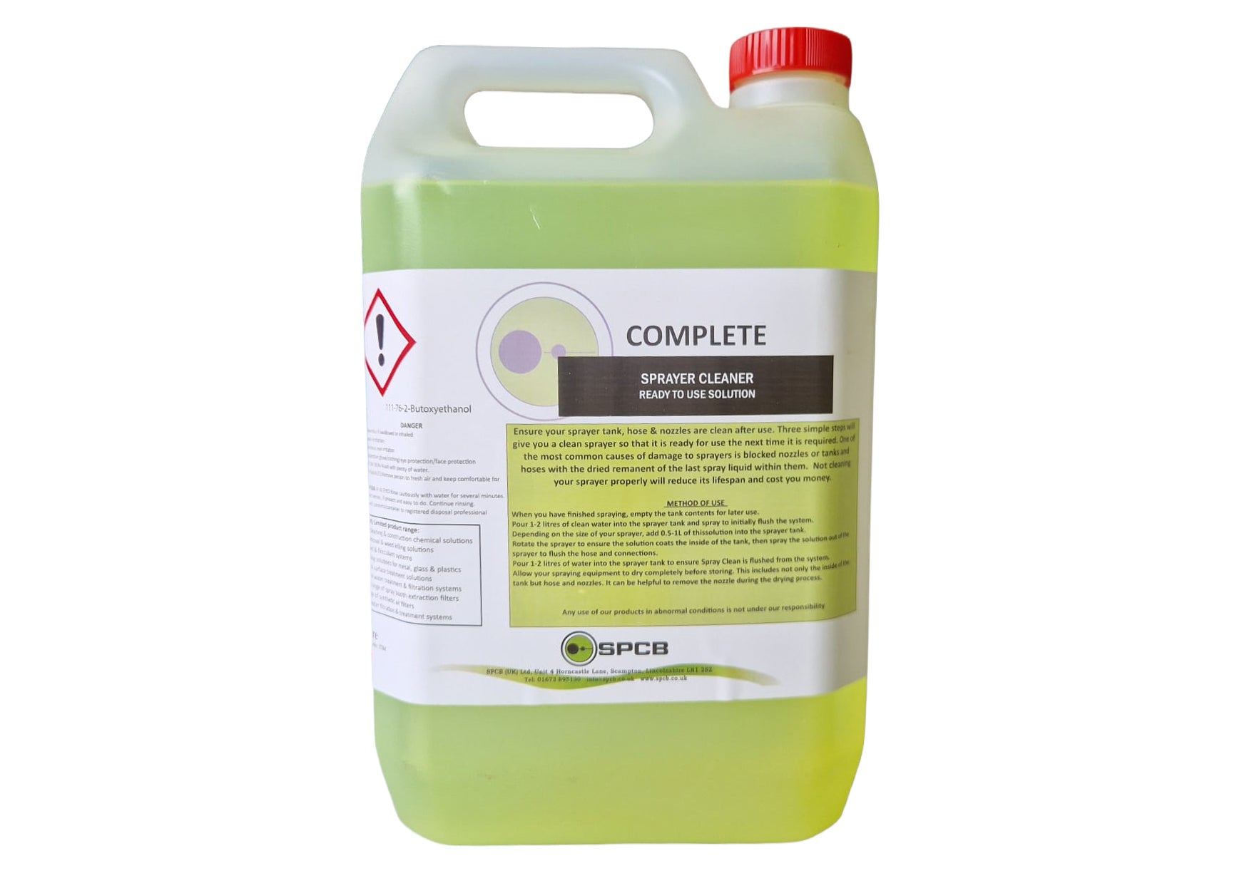 photo of a container that holds our complete cleaner for garden sprayers