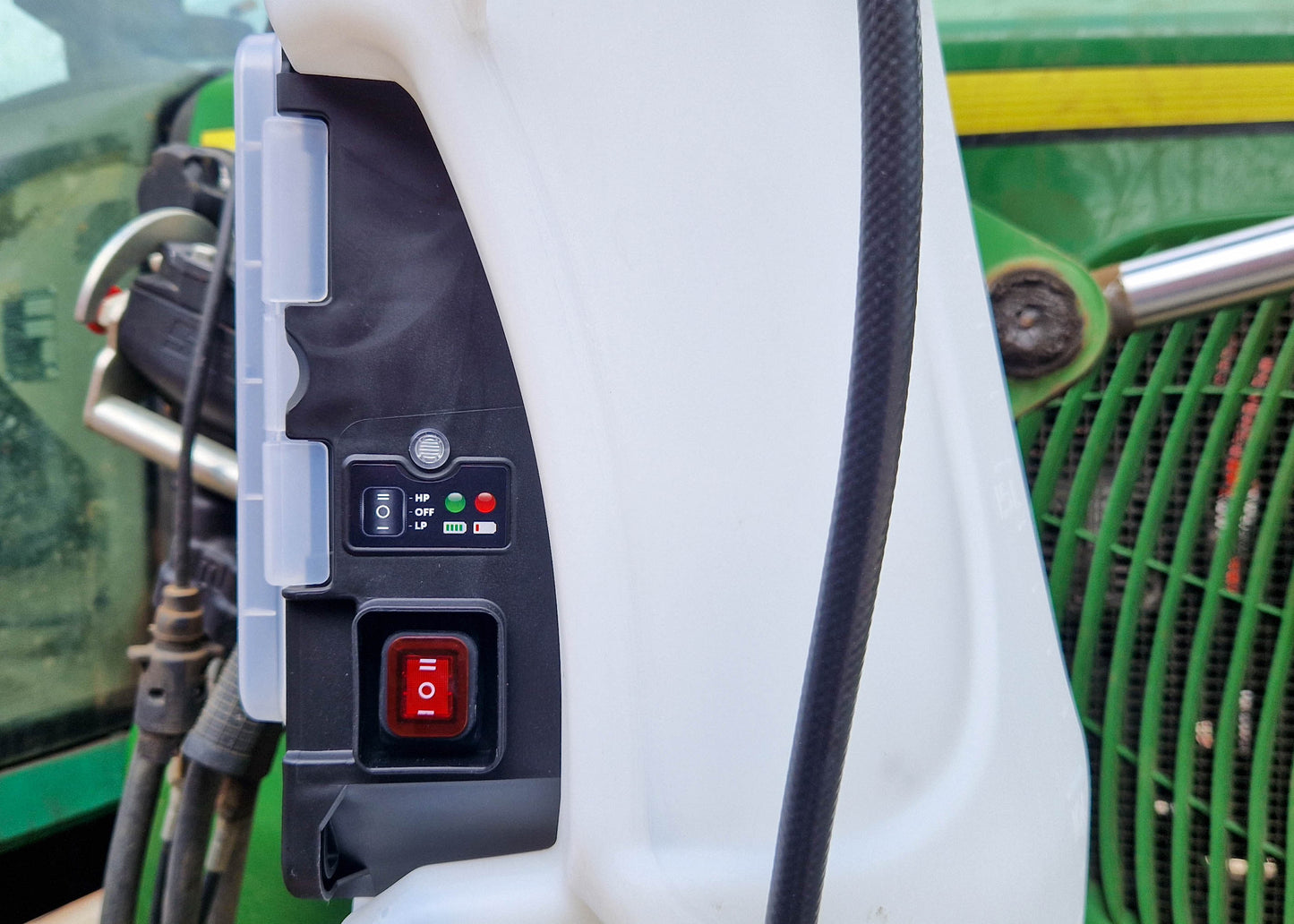 photo that shows the control switches on our large electric sprayer