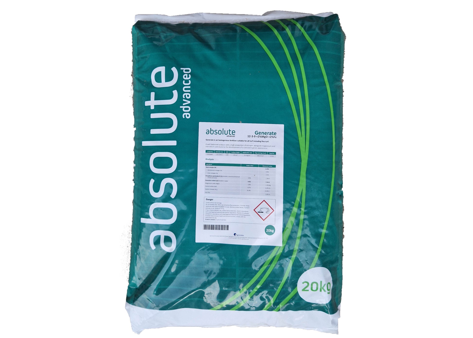 photo showing the sack of absolute lawn fertiliser
